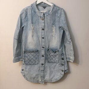 A&T Vintage Denim Jacket size S oversized or M regular fit pit to pit 20 inches